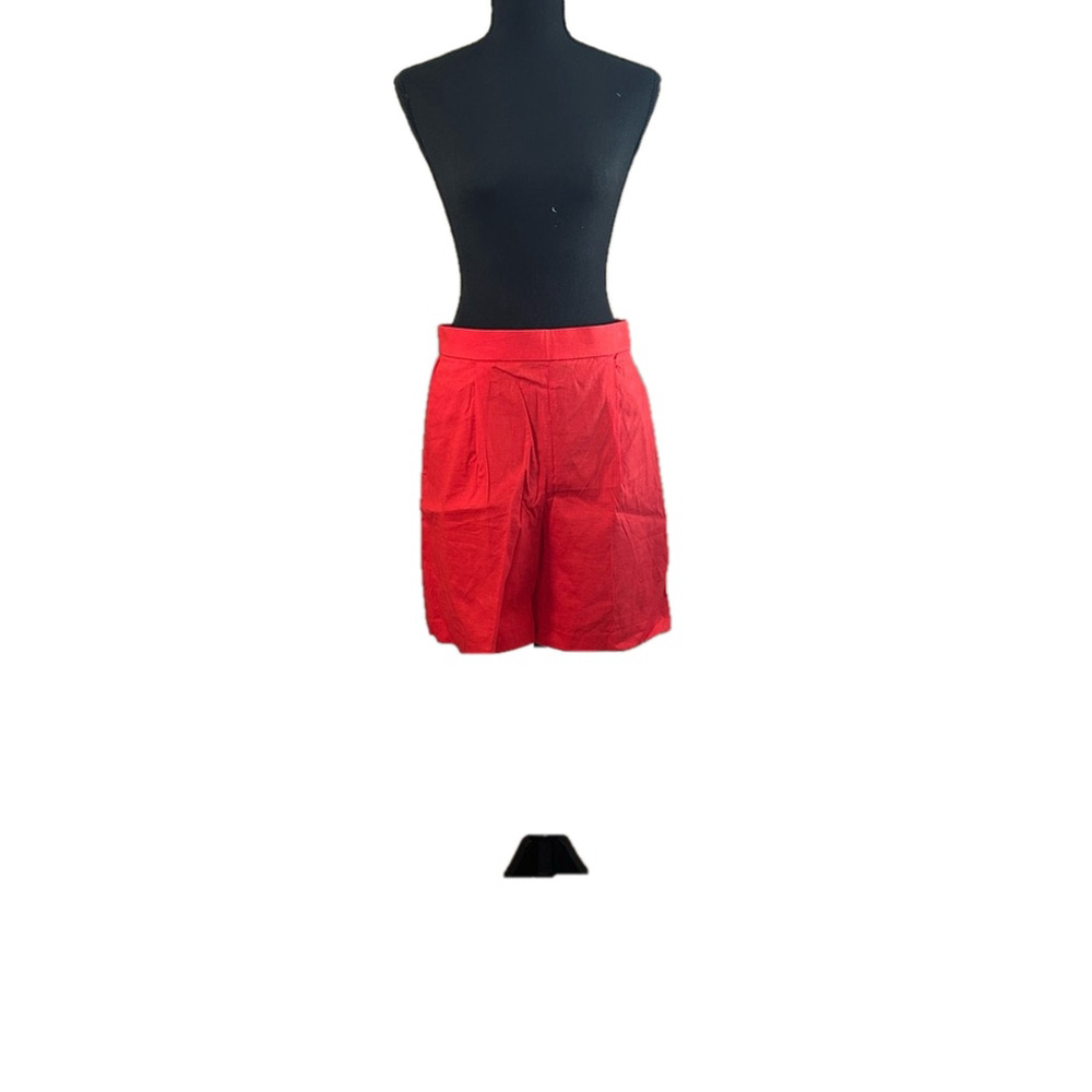 NWT Theory Linen Blend Pull-On Shorts in Poppy Red, Size Medium